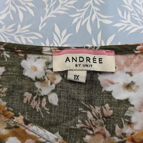 Womens Sz 1X Green and Pink Ruffle Babydoll Festival BOHO Lightweight Top - Picture 10 of 11